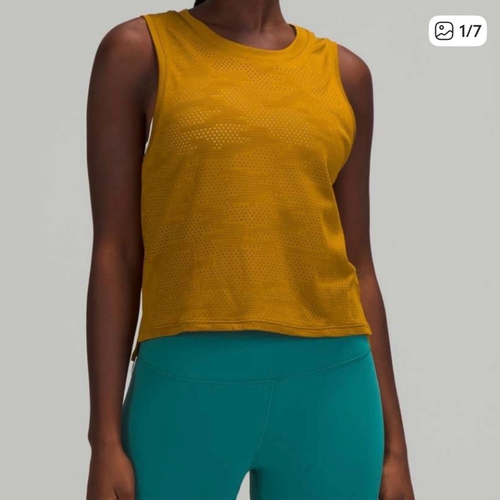 lululemon athletica Perforated Muscle Tank Top - Mustard Yellow
